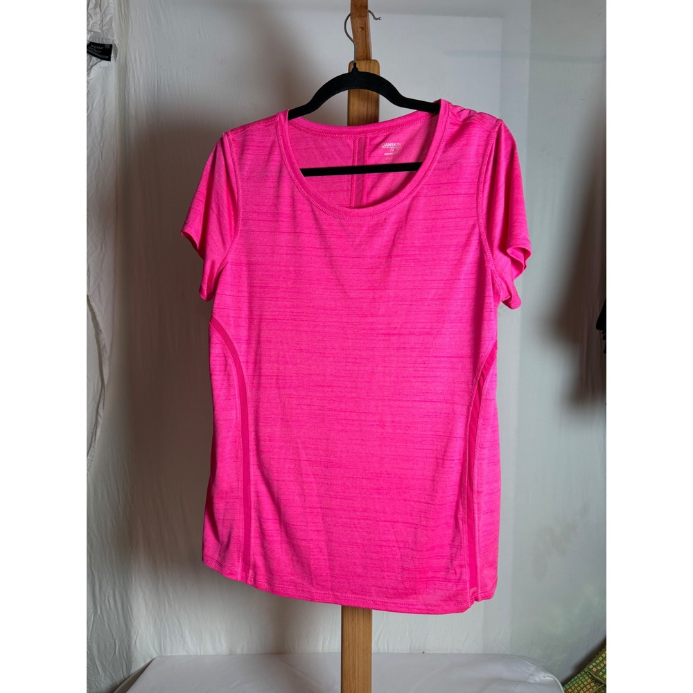 Danskin Now Womens XL Pink Dri-More‎ Short Sleeve Activewear T-Shirt Mesh Panels